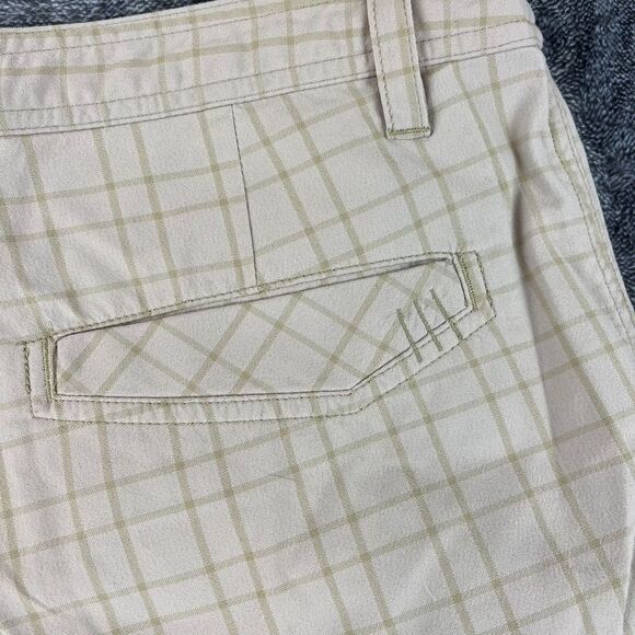 Lululemon Plaid Chino Golf Shorts Men's 38 10.5" Inseam Beige Nylon Spandex - Picture 10 of 11